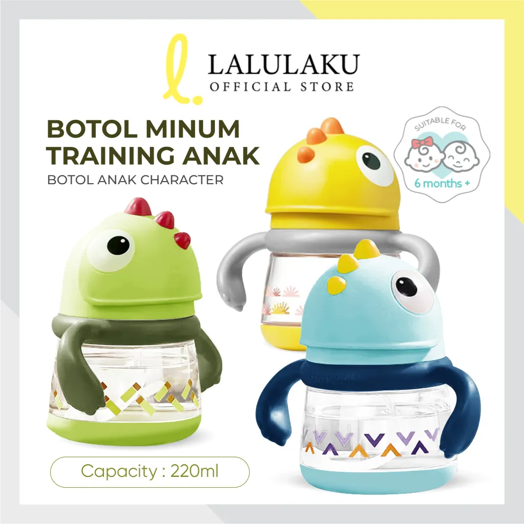 Botol Minum Dino Bayi Training Cup Sippy Cup Gelas Anak Anti Tumpah