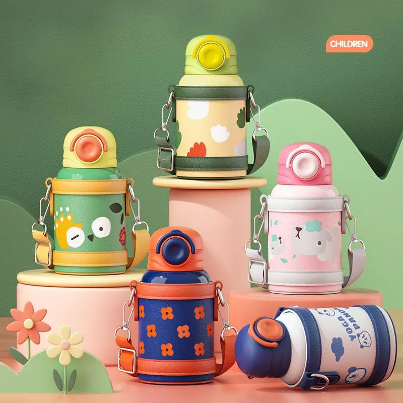 Tumbler Stainless/ Botol Stainless Anak 450ML/ 2in1 Botol Minum Anak bpa free/ Termos Tumbler Lucu Korea/ Botol Minum Anak Stainless Sedotan /Botol Stainless Anak murah/Anti Tumpah