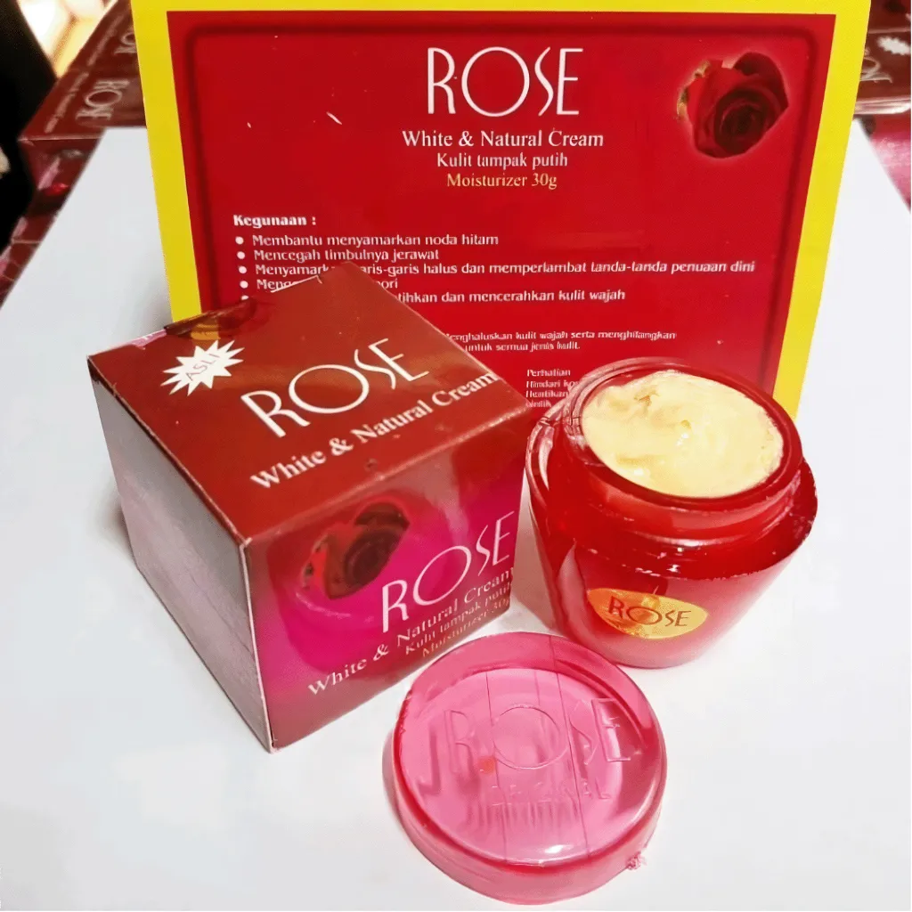 CREAM ROSE Original Asli 15ml  100% POT EMBOSS Pemutih Wajah