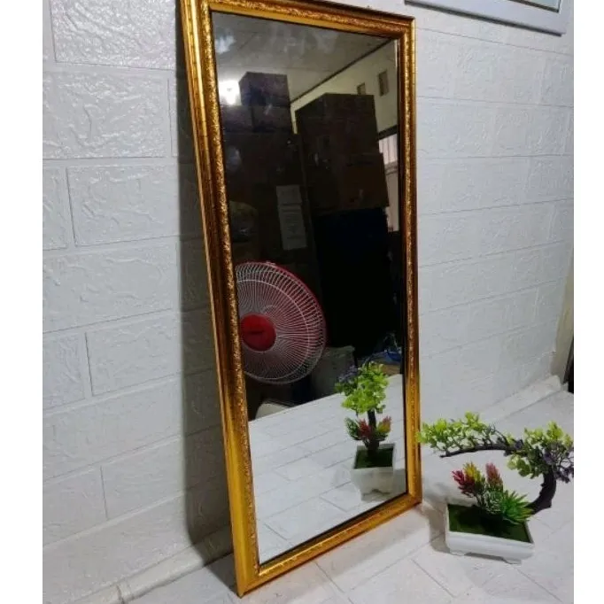 kaca cermin dinding gantung uk 25x50cm murah free packing model minimalis / ukir