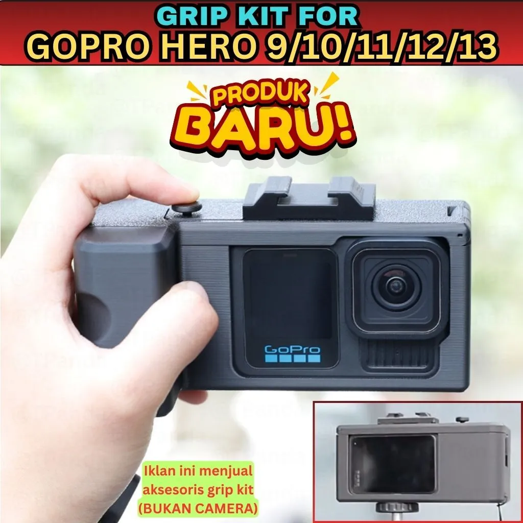 GRIP KIT For Action Camera GOPRO HERO 9/10/11/12/13 Quick Release Case Handle With Cold Shoe Mount & Strap Kamera Aksi