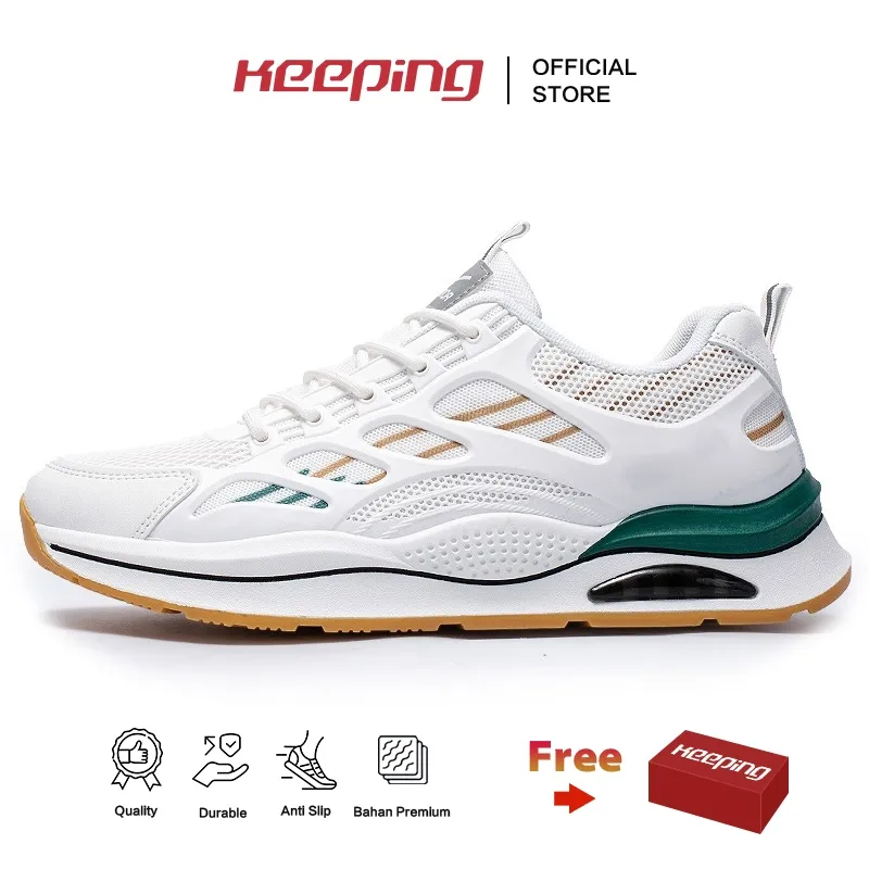Keeping Sepatu Sneakers Pria Sepatu pria Putih Kets Sepatu Olahraga Cowok Jogging Sport Shoes KSR710