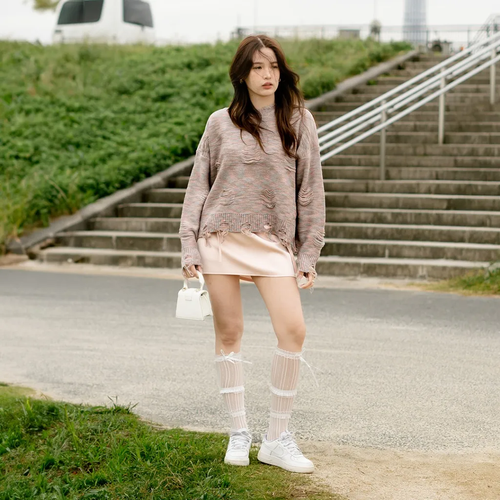 Yesyou Momiji Candy Blue Knitwear