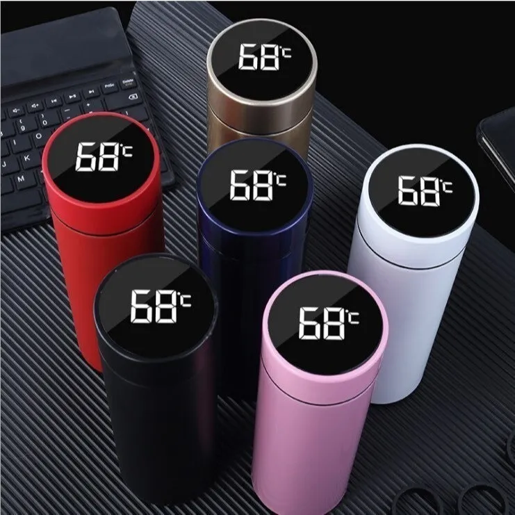 TUMBLER SMART CUP LED 500ml TERMOS THERMOS STAINLESS TEMPAT BOTOL MINUM SOUVENIR KADO TOUCHSCREEN SMARTCUP