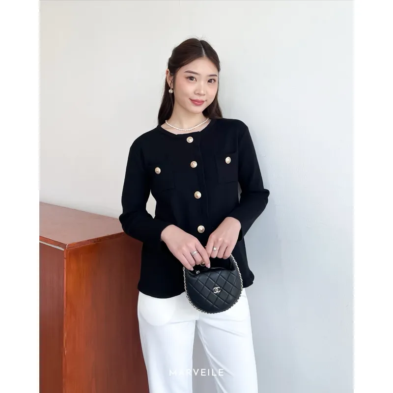 [ Marveile ] Scarlet Knitted Top / Atasan Korean Rajut Wanita