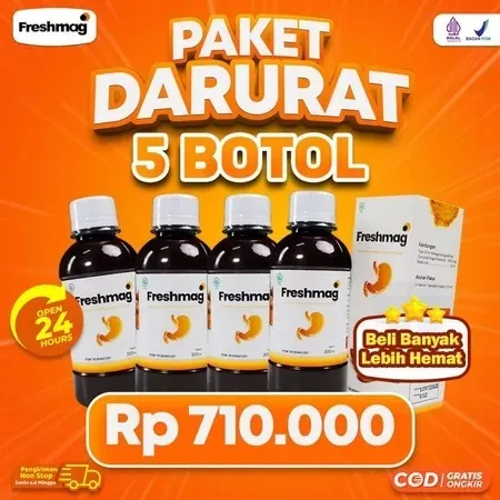Freshmag Paket  5 Botol - Madu Freshmag Fresh Mag Maag Presmag Solusi Atasi Asam Lambung Gerd Maag Kronis Muntah Mual Lancarkan Pencernaan Tingkatkan Nafsu Makan goodseller_id