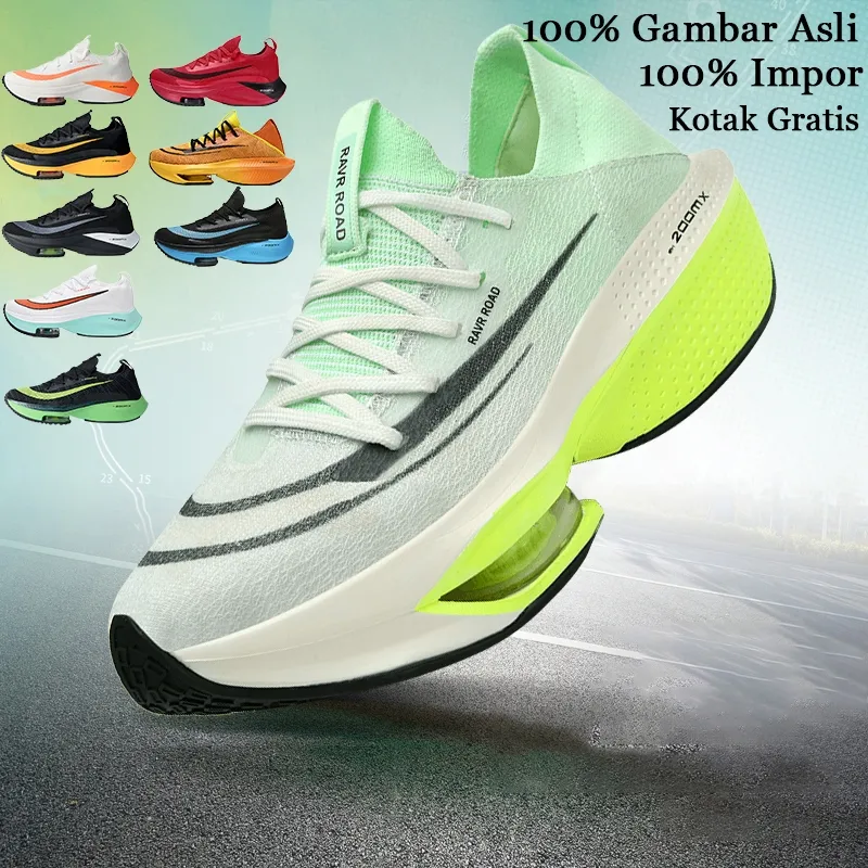 SEPATU OLAHRAGA LARI PRIA WANITA MARATHON TRAINING RUNNING SHOES WHITE ORANGE GREEN BLUE BLACK YELLOW