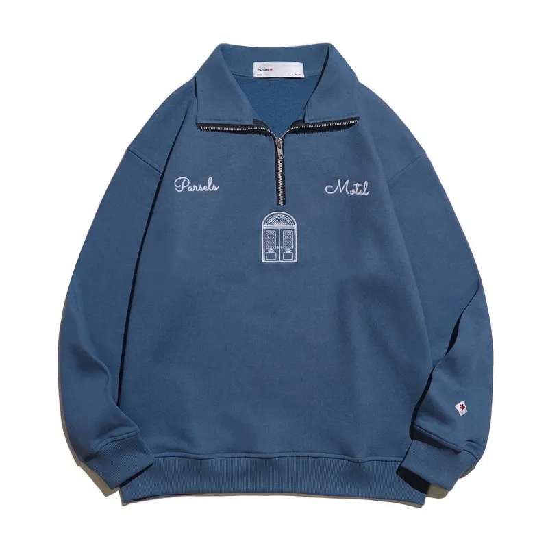 PARSELS - Motel Blue Quarter Zip Sweatshirt | Half Zip