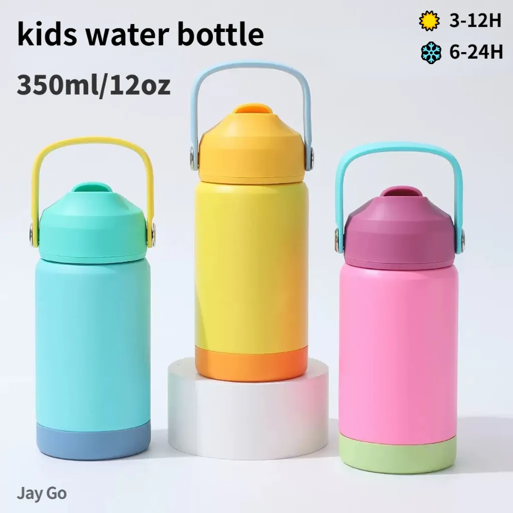 Jaygo Tumbler Stainless Steel 304 Bottle Sip Straw Botol Minum Anak Thermos Anak Portable Stainless 350ml