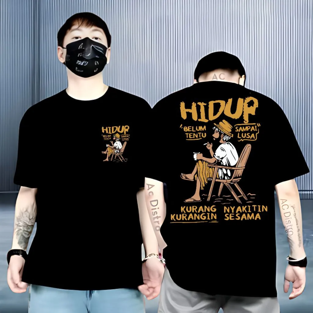 Baju Kaos Distro Tshirt Terlaris Motif Kata Kata Hidup Sesama Cowok/Cewek Kaos Distro Terlaris Unisex