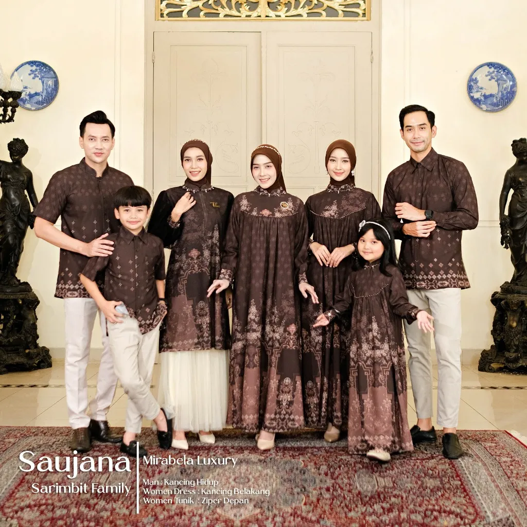 Setulus Signature Saujana Family Sarimbit Mirabela Silk Motif Batik Lebaran Keluarga Couple Gamis Muslim One Set Koko Kemeja Pria Cowok Kurta Dress Pasangan Suami Istri Ayah Ibu Anak Kondangan