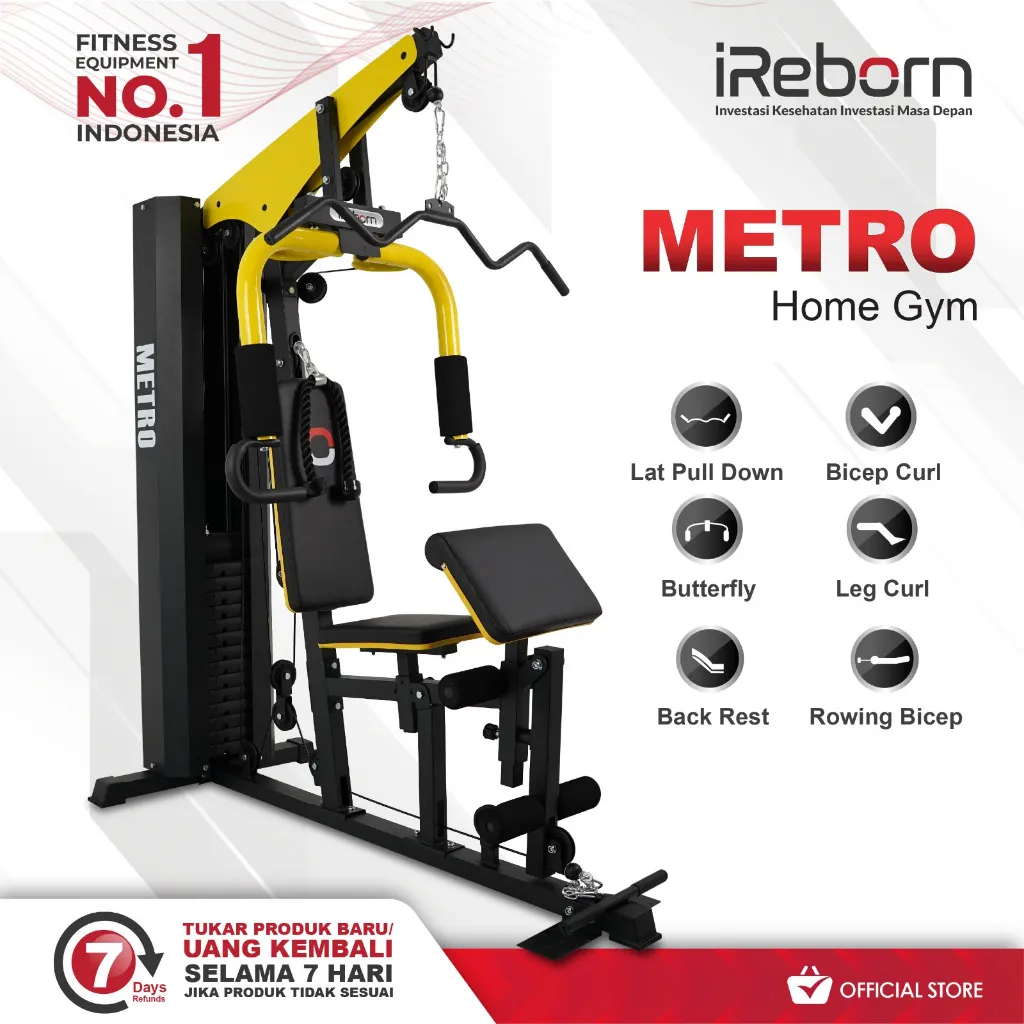 Alat Fitness Home Gym 1sisi 150LBS iReborn Metro (SURABAYA)