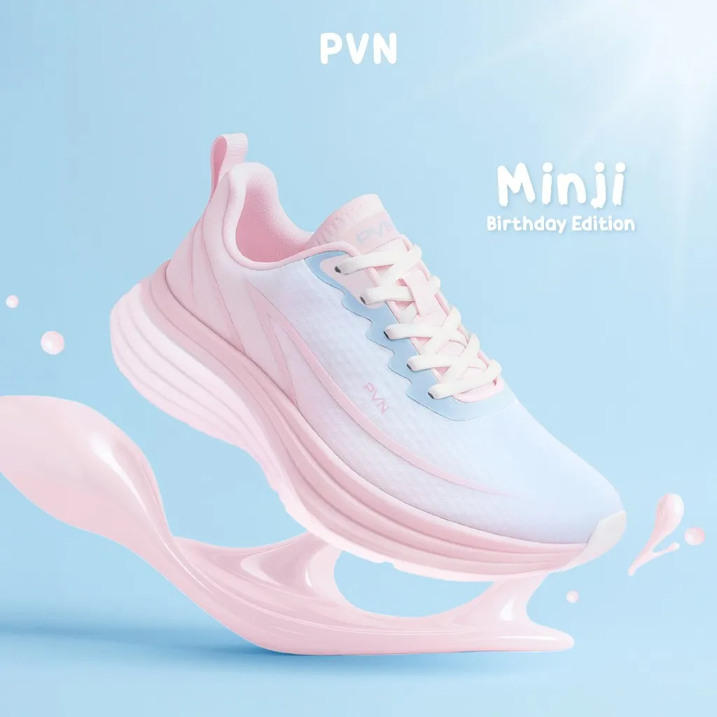 PVN Minji Sepatu Wanita Sneakers Sport Shoes Pink Blue Grey 275