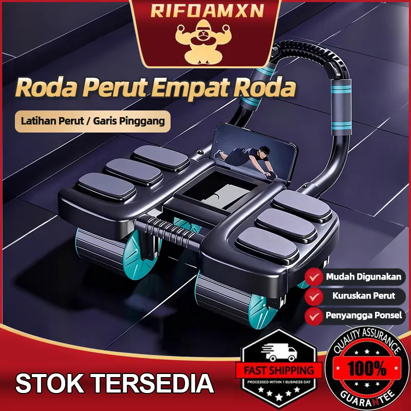 Ab Roller 4 Wheel 3in1 Hitung Cerdas Alat Olahraga Di Rumah Abdominal Roller Elbow With Phone Holder Hitung Cerdas