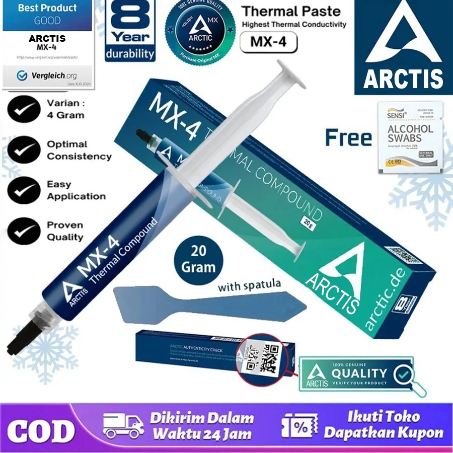COD Thermal Paste ARCTIC MX-4 (4 Gram) - MX4 HIGHEST Performance | Thermal Pasta Arctic MX4 4Gram