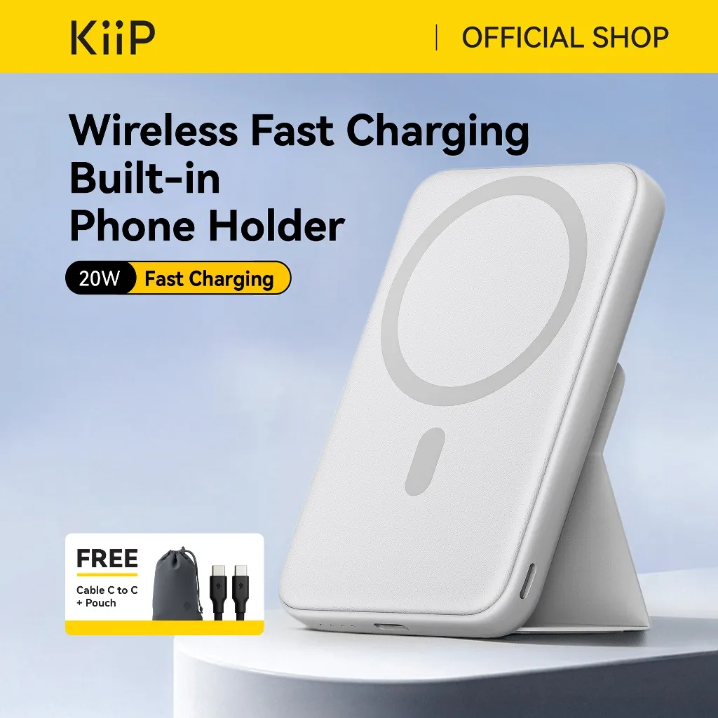 KiiP Wireless EW56 Power Bank Magnetic Magsafe Phone Holder 20W Fast Charging Type C PD