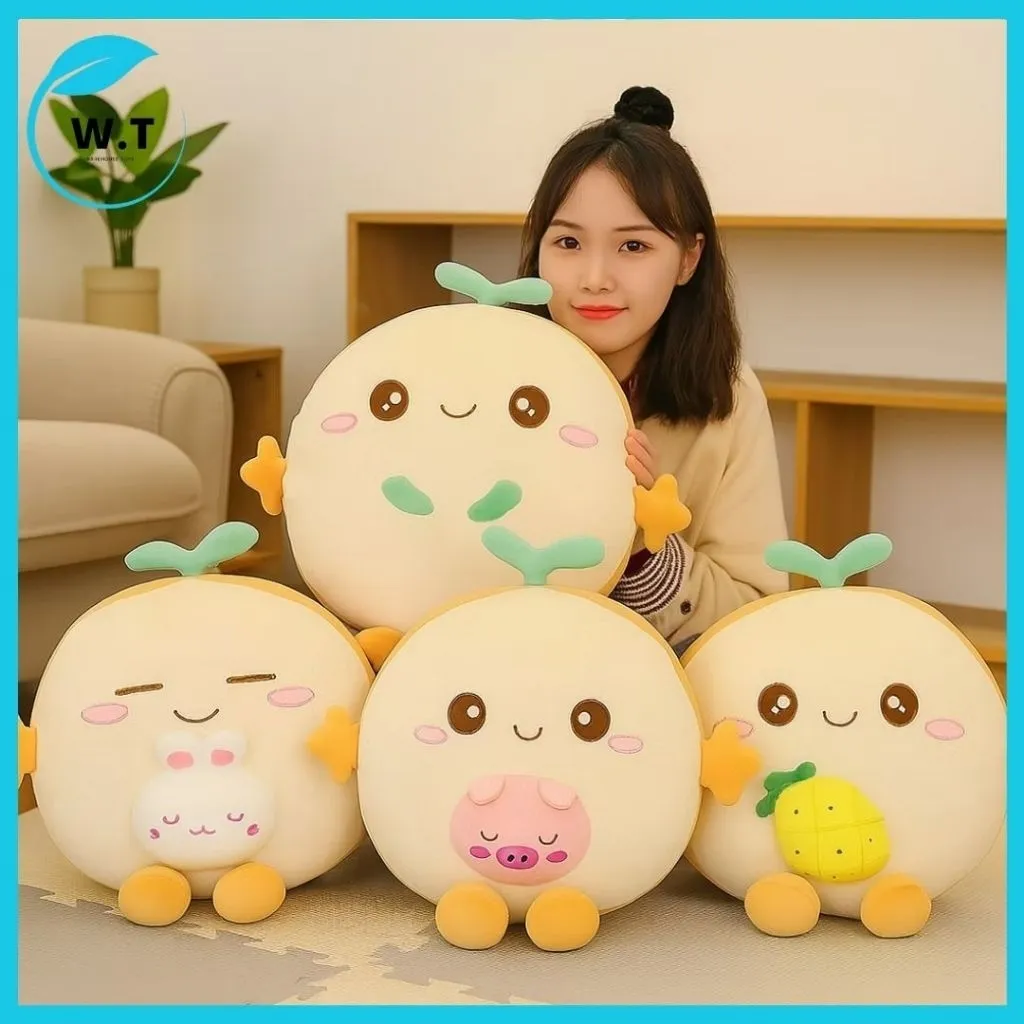 Boneka Bantal Karakter Roti – Sofa Cushion 40×40cm, Multifungsi & Viral