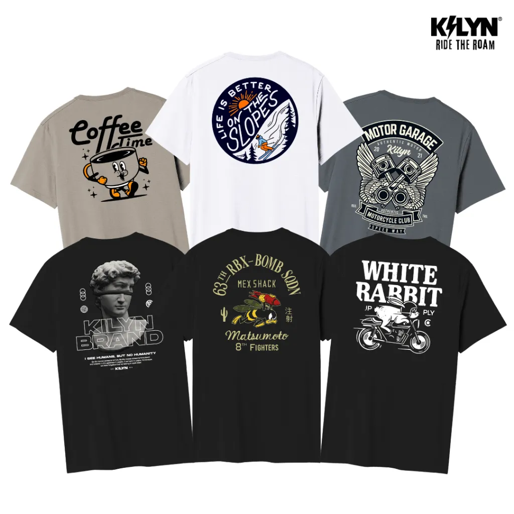 KILYN Kaos Streetwear Baju Skena T Shirt Distro 100% Cotton Katun 24s Pria Unisex COFFEE