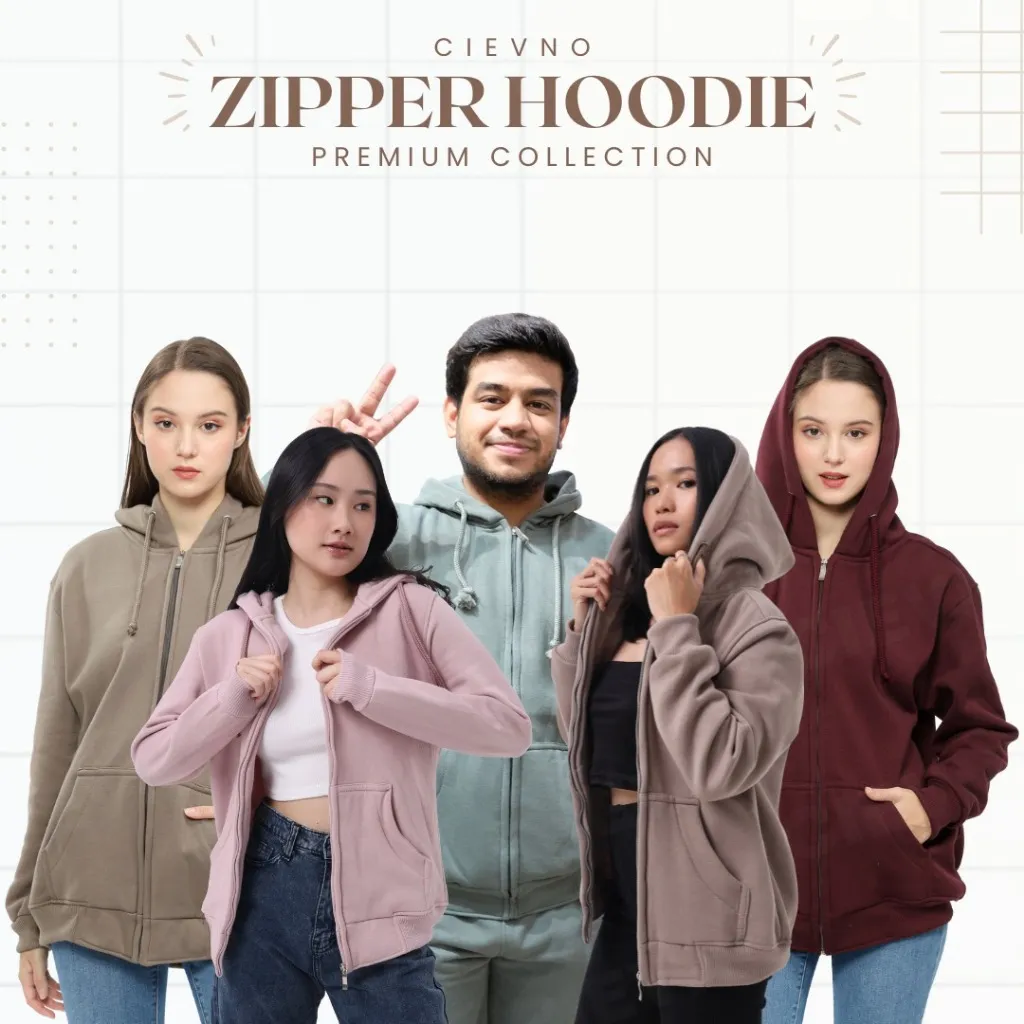 CIEVNO - HOODIE ZIPPER PREMIUM POLOS SIZE XS - XL (INTERNASIONAL)