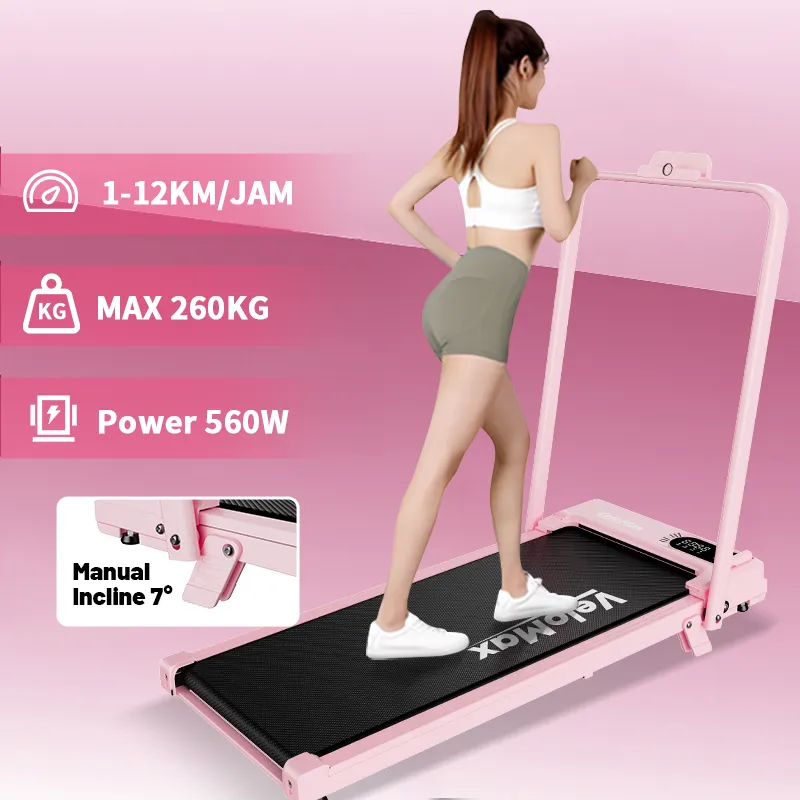 VeloMax Treadmill Lipat Portabel Listrik Dengan Kemiringan Yang Dapat Disesuaikan