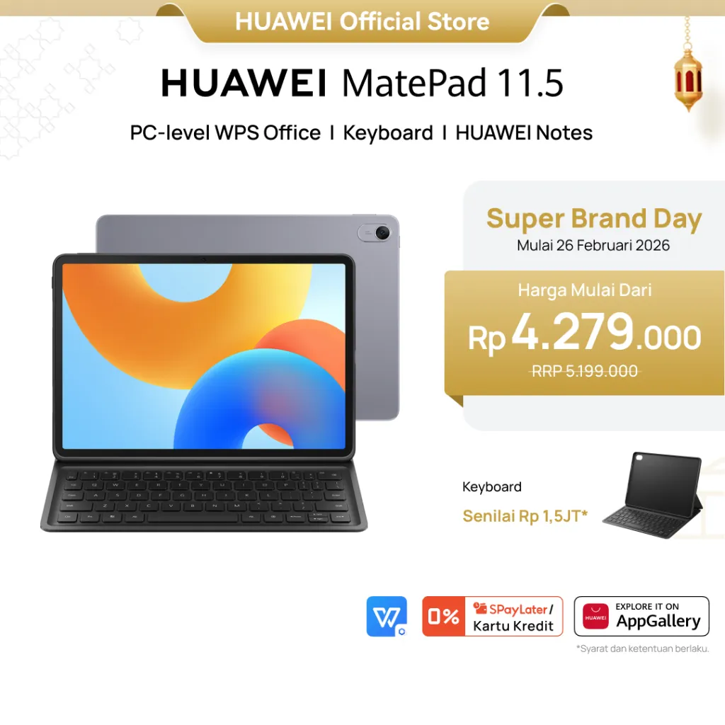 [SBD | Voucher s/d 12%] HUAWEI MatePad 11.5-inch Tablet | PC-level WPS Office | Keyboard | HUAWEI Notes