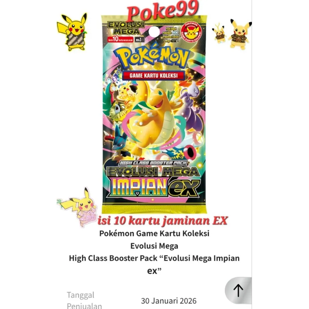 ORI PROMO PACK Evolusi Mega Impian EX MA3 ORI Kartu Pokemon Indonesia. BACA DESKRIPSI!