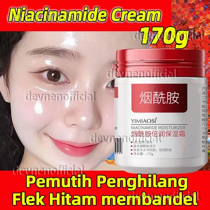 Krim Pemutih Penghilang Flek Hitam membandel 170g Krim Pemutih wajah glowing cepat Pelembab Wajah Niacinamide Whitening Freckle Cream Anti Penuaan Anti kerut Mencerahkan warna kulit Remove Melasma Brighten Lighten Dark Spots