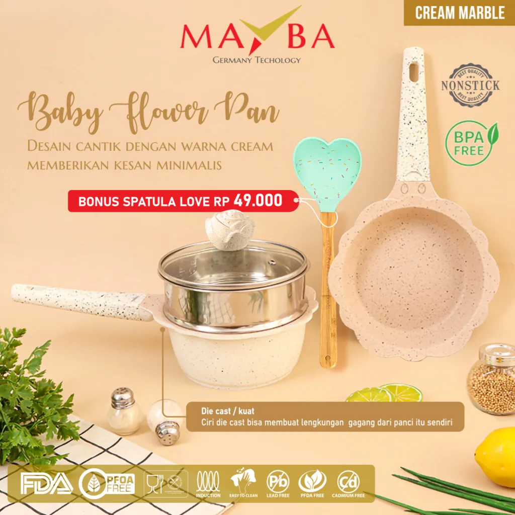 [BONUS SPATULA 49RB] PANCI BAYI GERMANY Peralatan Dapur Masak Set Anak 16 cm