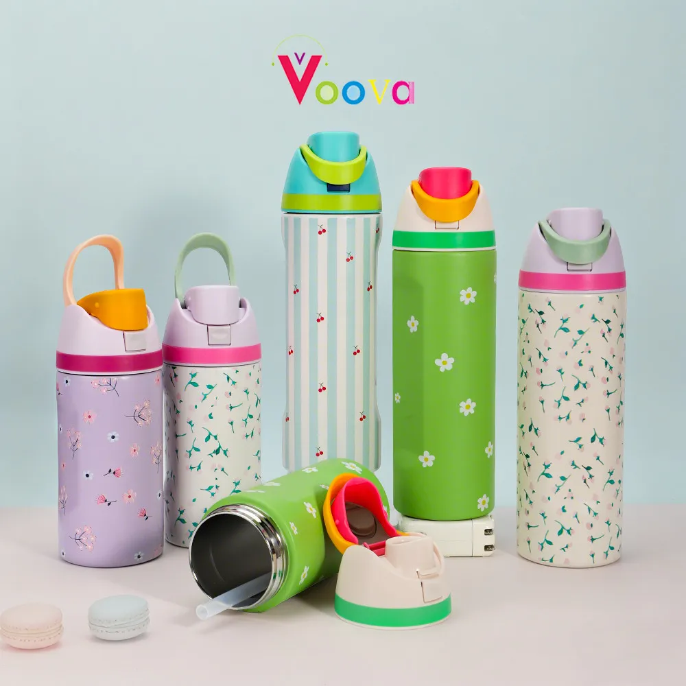 VOOVA Tumbler Stainless Steel/ Botol Stainless Steel SUS 304 / Botol Termos Anak Motif / Tumbler Stainless Steel Tahan Panas dan Dingin