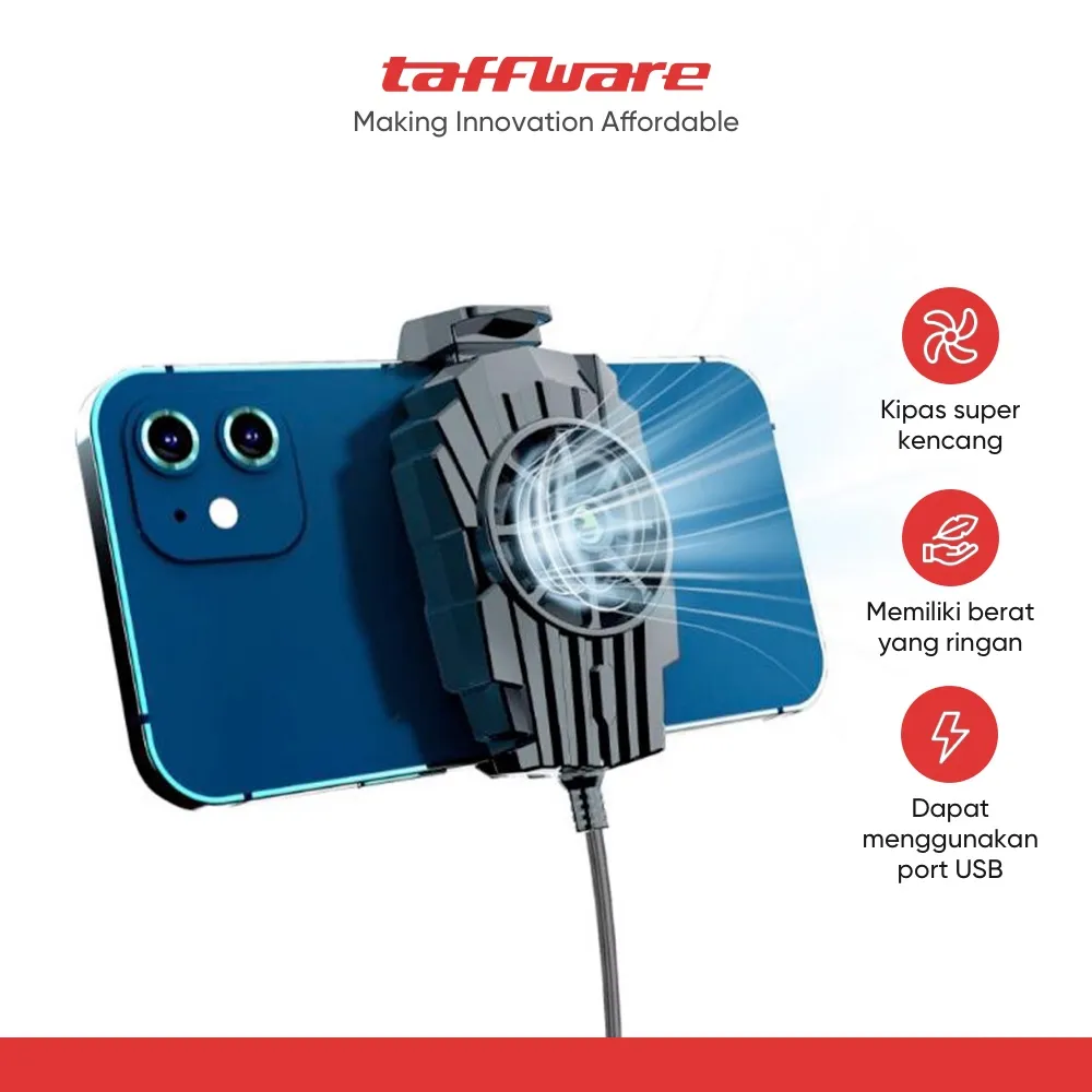 TaffGO Smartphone Cooling Fan Kipas Pendingin Radiator Heat Sink - G6 - Black