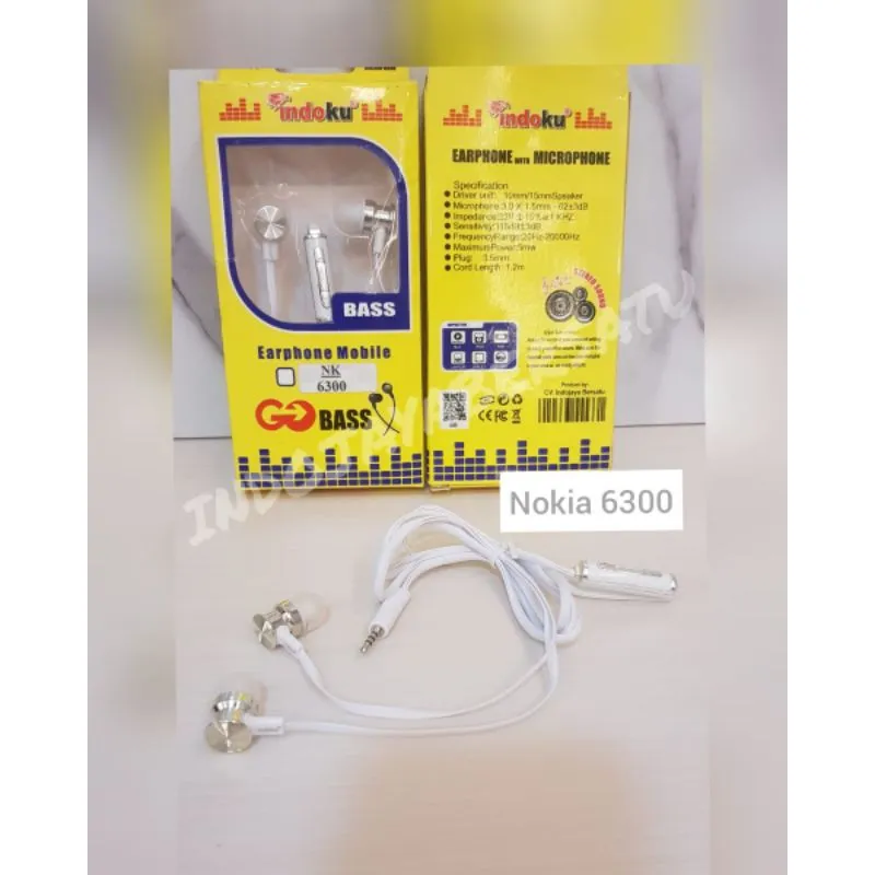 HANDSFREE INDOKU NOKIA 6300 COLOKAN NOKIA JADUL COLOKAN KECIL 6300 SUPER BASS HF INDOKU GOBASS