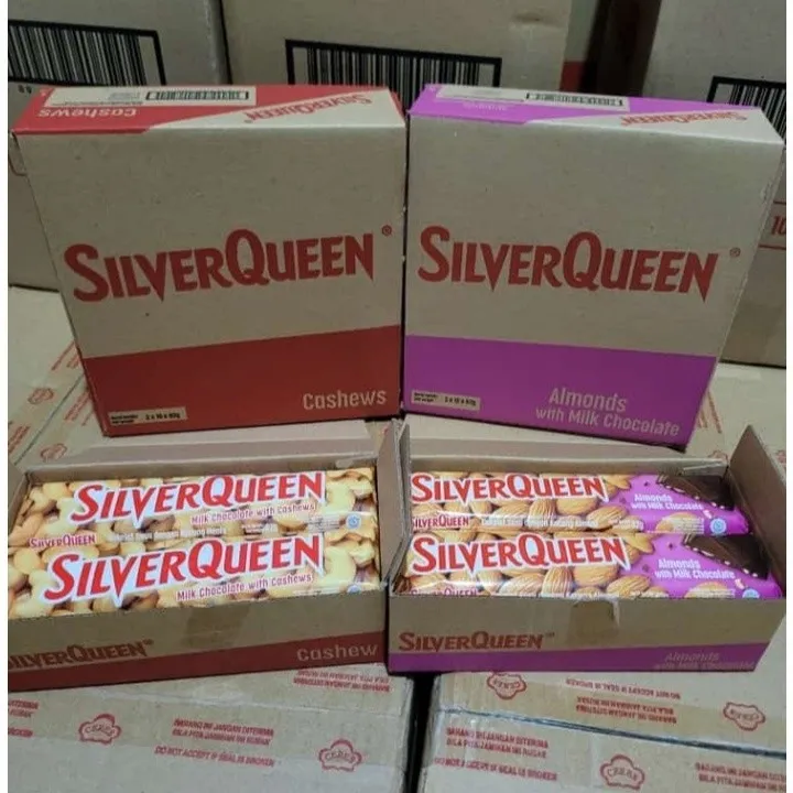PROMO Silverqueen Mede/Almond 52 gram dahulu 55/58 gram 1 box (isi 10 pcs)