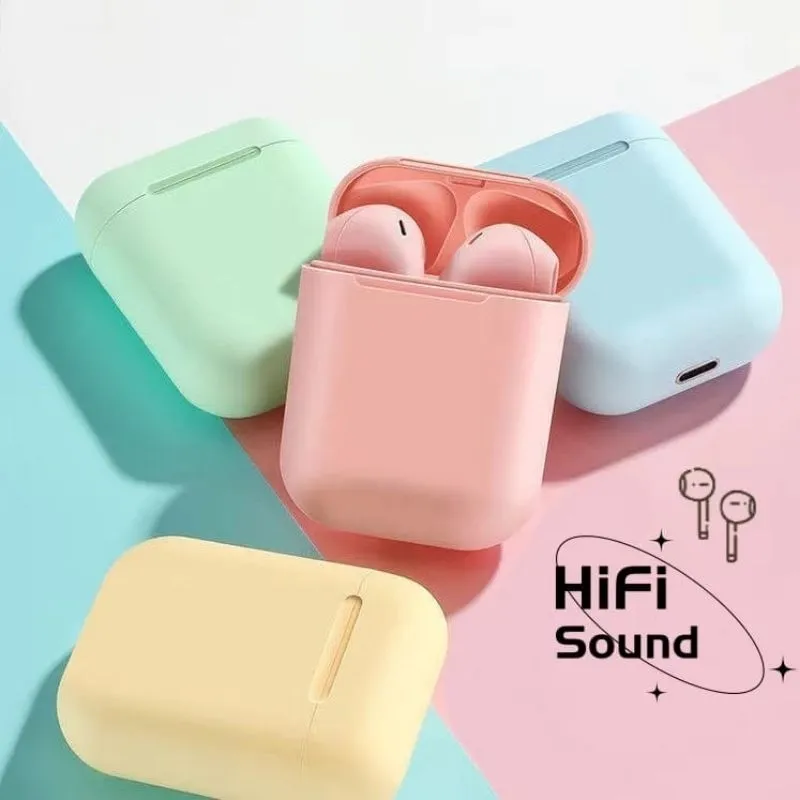 HEADSET BLUETOOTH INPODS WIRELESS Tws i12 MACARON EARPHONE TWS BLUETOOTH 5.0 WARNA MACARON