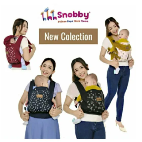 Gendongan Bayi Depan / Gendongan M-Shape Athaya/Emily/Hippo/Owl/Krowy/Dirgha Series- Snobby