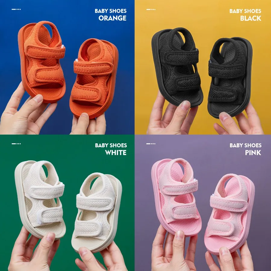 Cheerful Mario 14-23cm Sepatu Bayi Anak Sendal Velcro Anak Sandal Balita Sandal Anak Ala Korea Empuk Kain Sepatu Sendal Anak Laki Laki