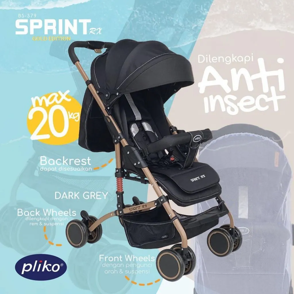 Stroller Pliko Sprint RX 379 / Pliko Sprint RH 389 Reversible 2 Arah