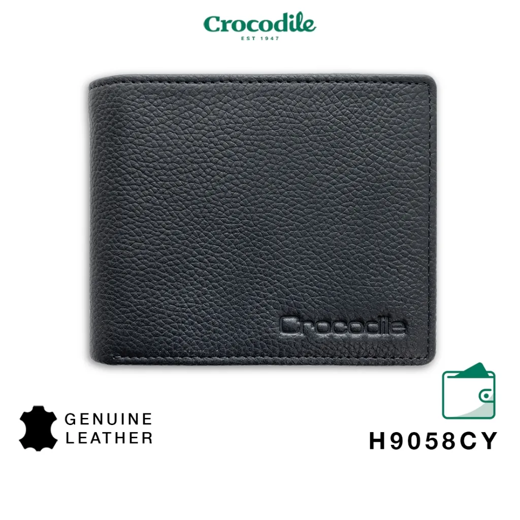 Crocodile 9058CY | Dompet Pria Men Wallet | Leather Kulit Original | Hitam
