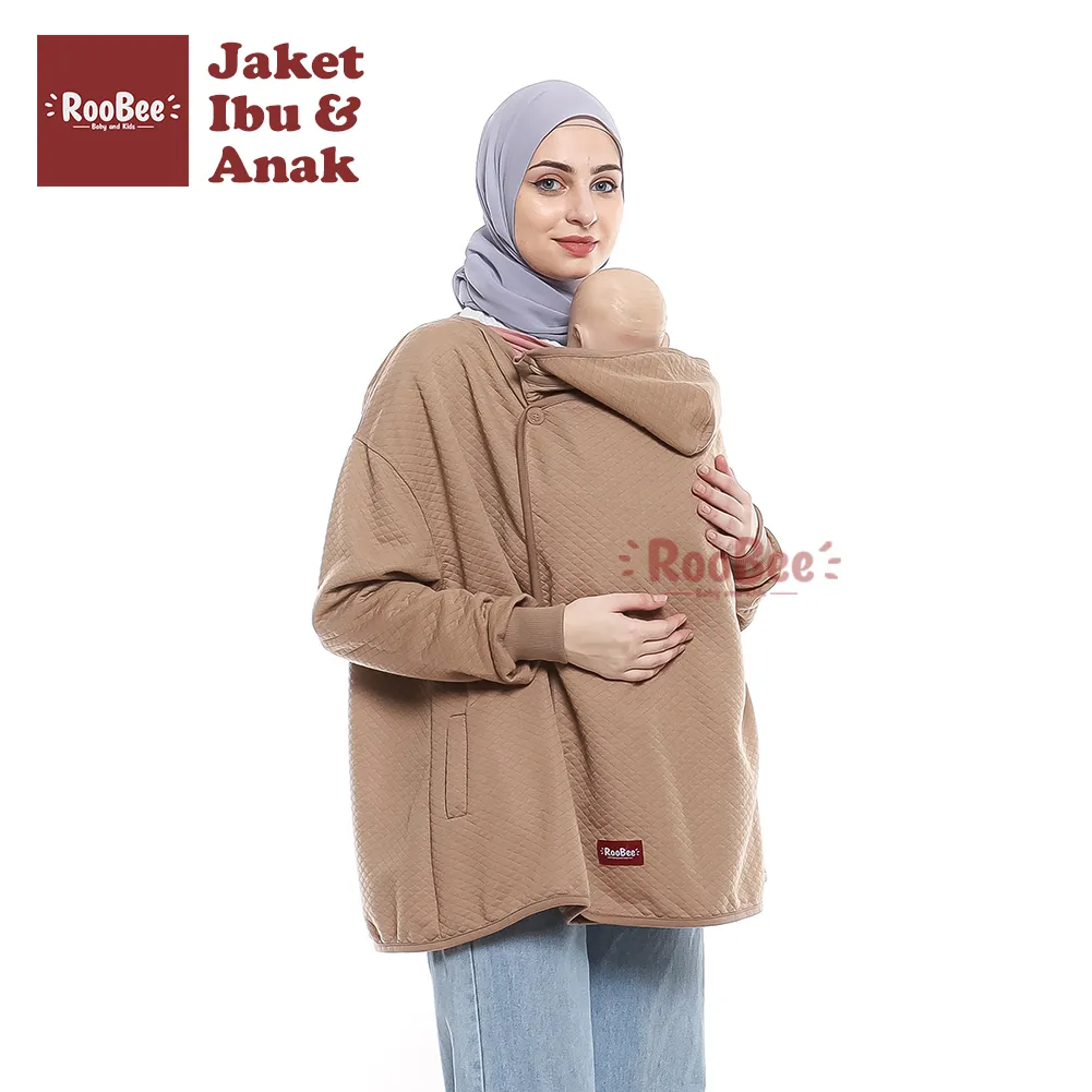 RooBee - Jaket Ibu Gendong Anak Bayi - Jaket Selimut Ibu dan anak Bayi - Jaket Selimut Multifungsi