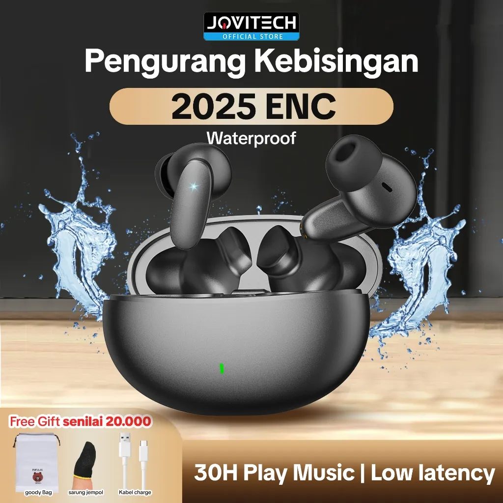 Jovitech TWS Gaming EP51C TWS Anti Delay Low Latency 60 MS Headset Wireless Earphone Bluetooth 5.3 IPX5 Waterproof Latensi Rendah 60ms Original
