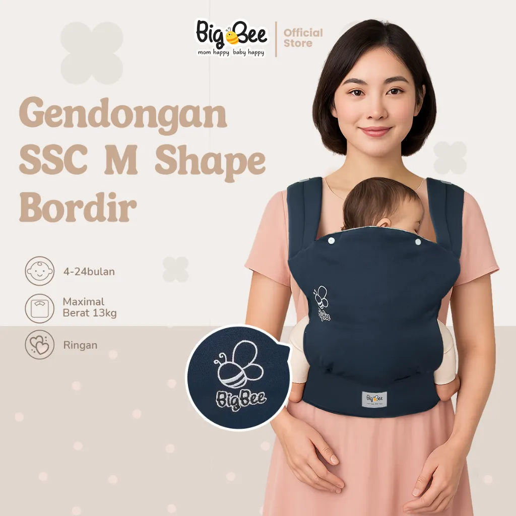 Big Bee Gendongan Bayi Depan SSC M Shape Bordir