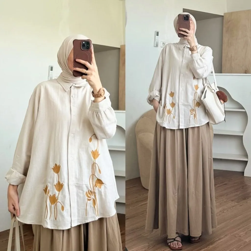 CHIVA BLOUSE BORDIR RAYON TWILL