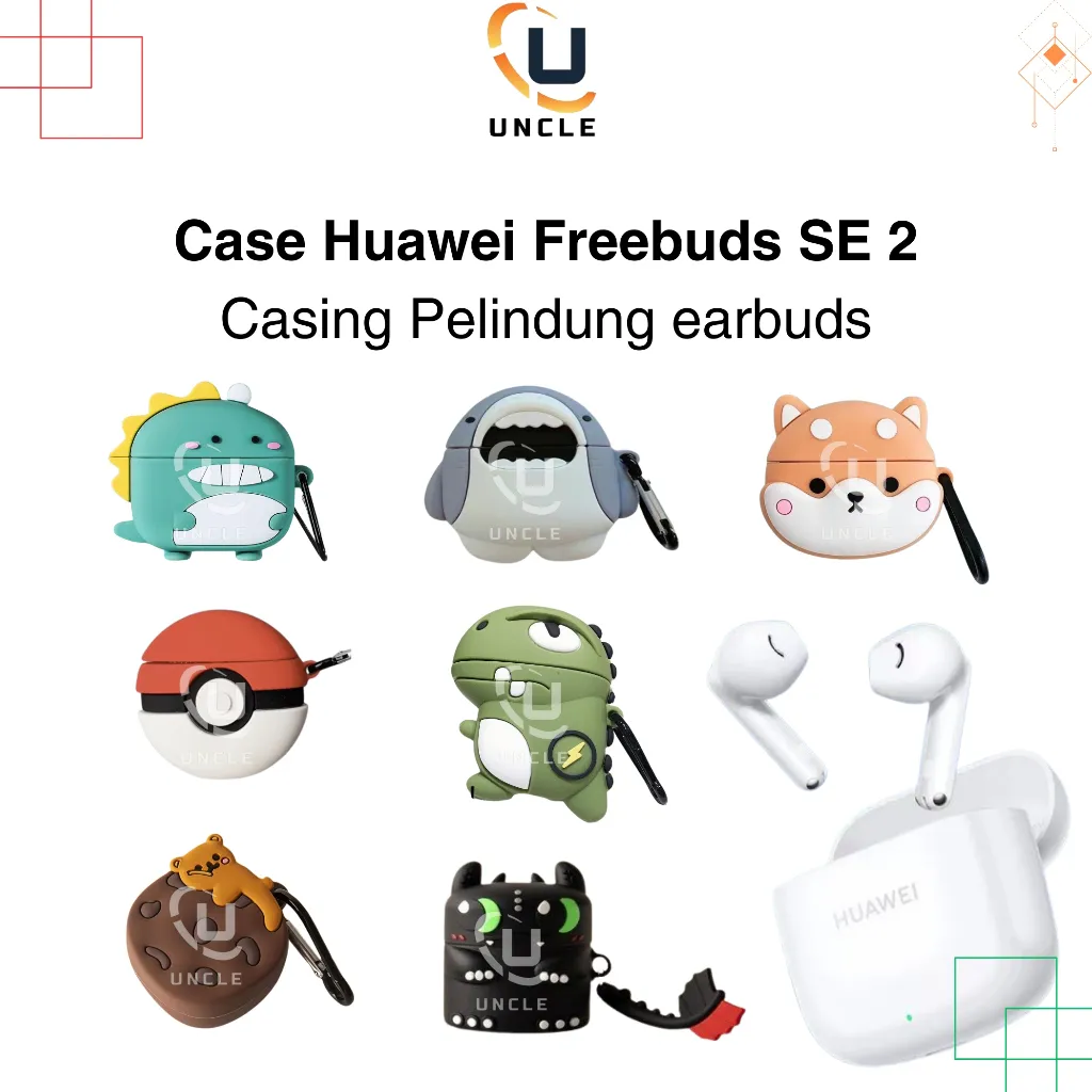 Case HUAWEI FreeBuds SE 2 Silikon Earphone Silicone TWS Karakter Lucu Karakter Kartun 3D Uncle