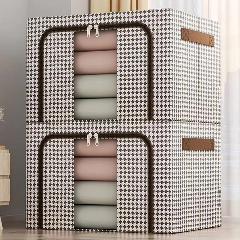 Lipat Storage Box Kotak Penyimpanan Serbaguna Organizer Perlengkapan Rumah Baju Kotak Pakaian Penyimpanan Mainan Rangka Besi