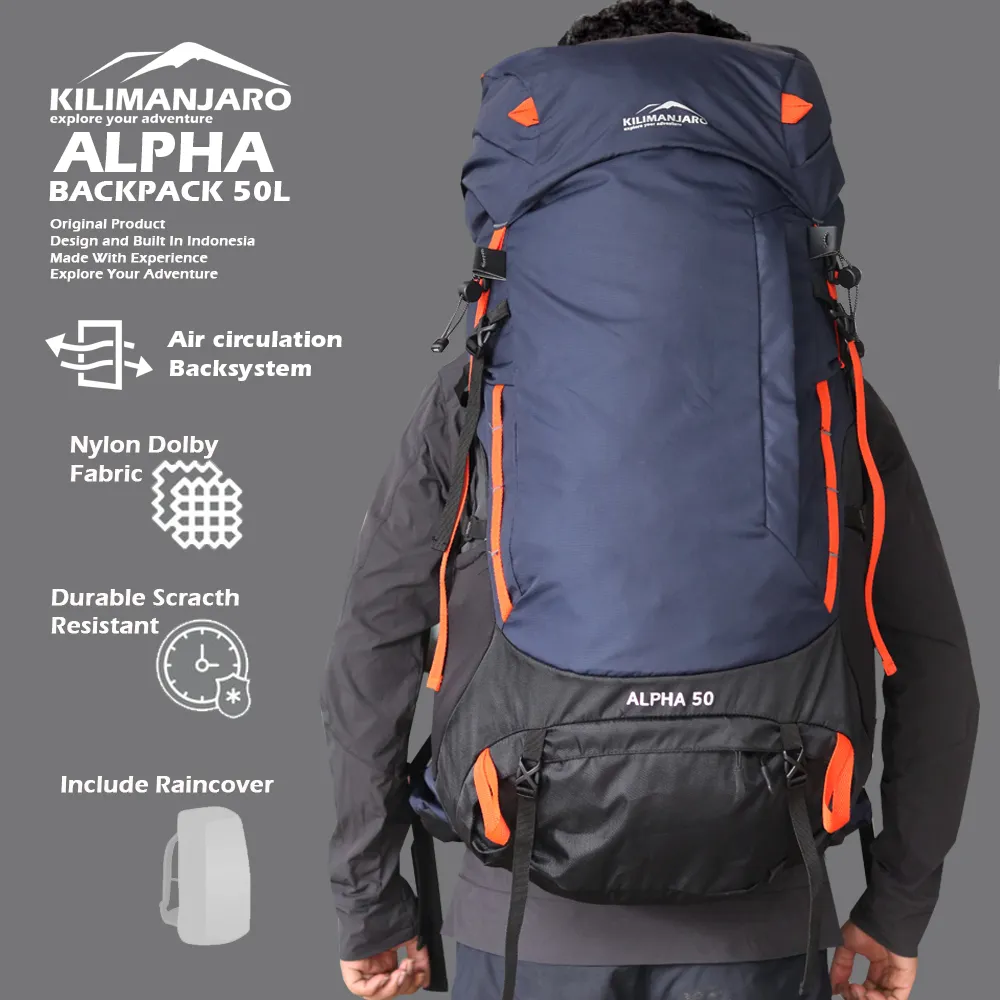 Carrier Kilimanjaro Alpha 50L Free Raincover Waterproof - Tas Gunung Kilimanjaro Alpha 50