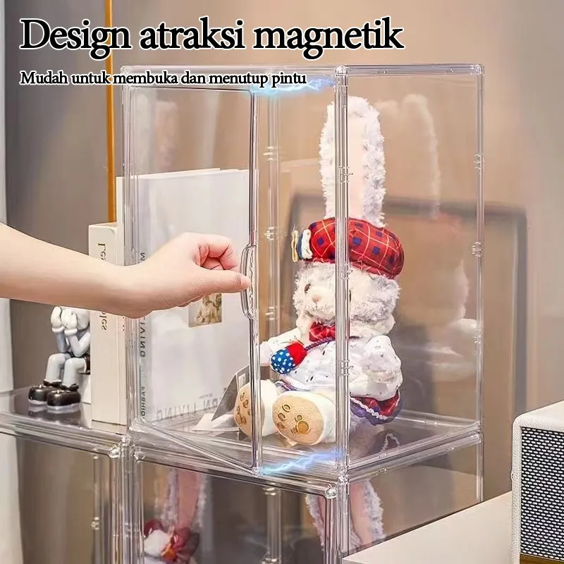Jorine Choose Storage Box Acrylic Transparent Display Kotak Penyimpanan Mainan Collection display Tas protector