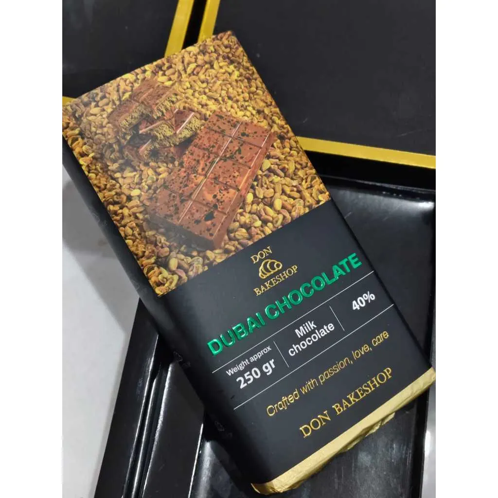 VIRAL!! Coklat Dubai / Dubai Chocolate Pistachio & Hazelnut Praline by Don Bakeshop