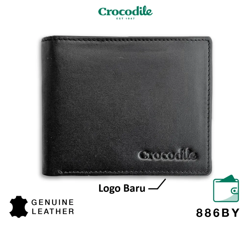 Crocodile 886BY | Dompet Pria Men Wallet | Leather Kulit Original | Hitam
