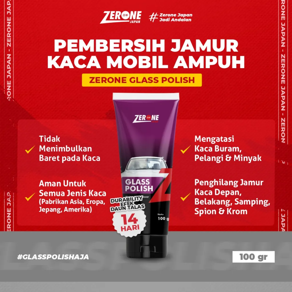 Zerone Japan Glass Polish 100 gram Pembersih Kaca Jamur Anti Jamur