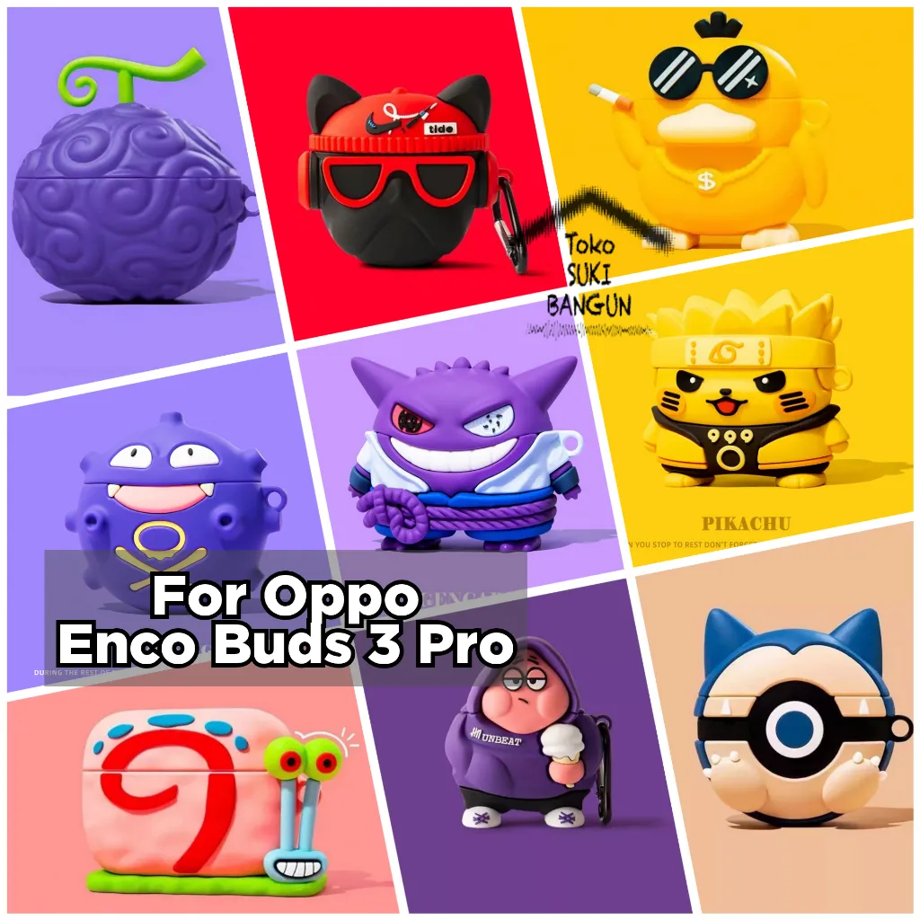 Case Oppo Enco Buds 3 Pro Buds3 Rubber CUTE CARTOON Silicone Cover Casing Pouch Protector