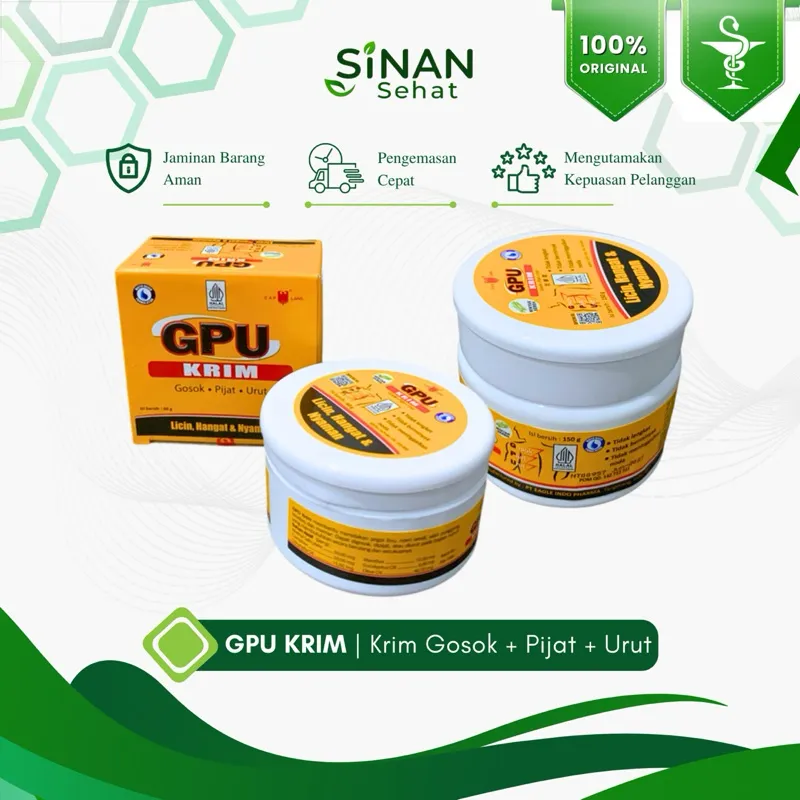 Apotek Sinan Sehat | GPU Cream Pijat Gosok Urut | Krim GPU Cap Lang 60gr 150gr Bisa COD
